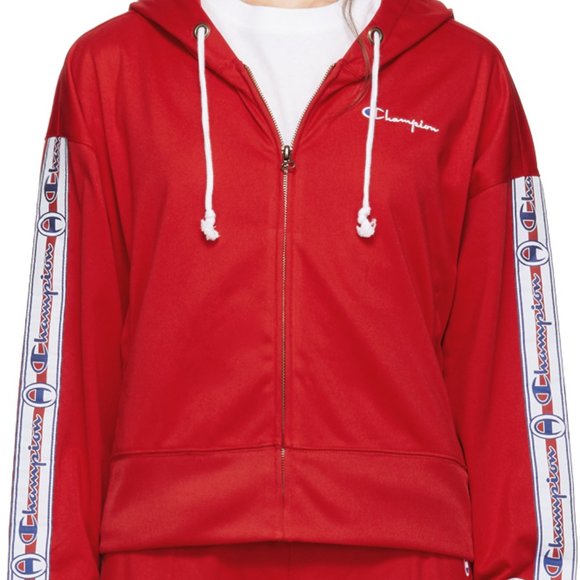 Champion Reverse Weave Red Zip Up Hoodie - Picture 1 of 1